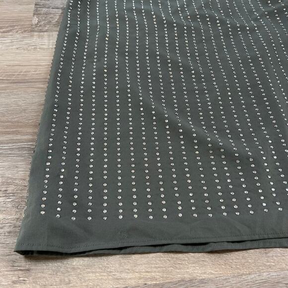 Susana Monaco Blue Green Rhinestone Mini Dress Sleeveless Party Size 8 - Picture 2 of 7